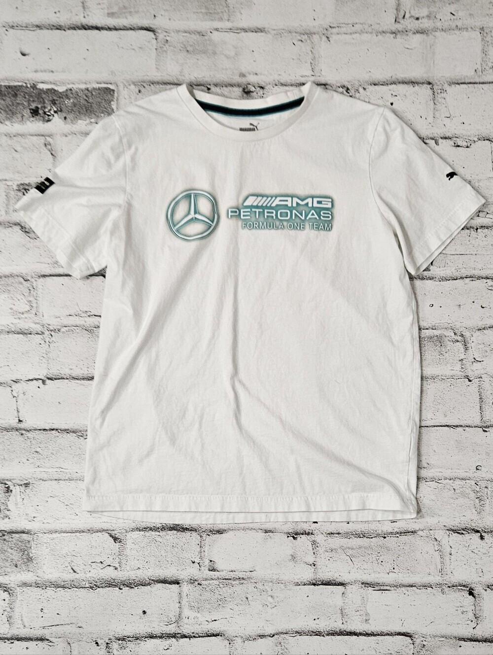 Puma Mercedes AMG Petronas Formula One Team White Graphic T Shirt M